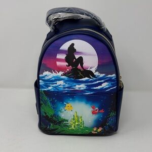 Hot Topic Navy Backpack with Gold Accents